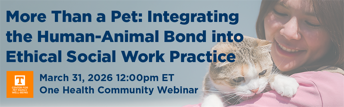 March 2026 webinar The human animal bond is evident in this image of a female hugging her cat.